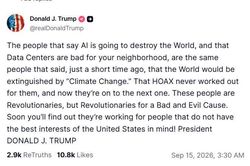 Tổng thống Trump bác bỏ cảnh báo về AI sáu lần trong một ngày