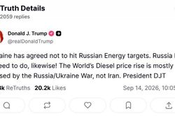 Ông Trump: Nga và Ukraine nhất trí không tấn công cơ sở năng lượng