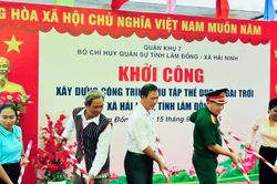 Khởi công công trình thể dục ngoài trời tại xã Hải Ninh