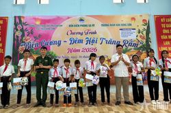 Rộn ràng tiếng trống lân nơi biên giới Hùng Sơn