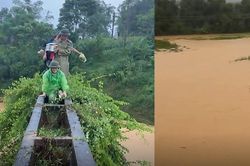 Vượt mương giữa lũ xiết, hỗ trợ sản phụ sinh con tại nhà