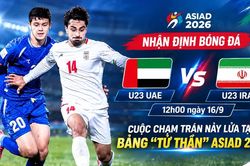 Nhận định bóng đá U23 UAE vs U23 Iran (12h00 ngày 16/9): Cuộc chạm trán nảy lửa tại bảng "tử thần" ASIAD 2026