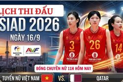 Lịch thi đấu ASIAD 2026 ngày 16/9: Tuyển bóng chuyền nữ Việt Nam chạm trán Qatar