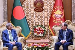 Đại sứ Nguyễn Mạnh Cường chào từ biệt Tổng thống Bangladesh