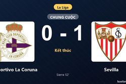 Thống kê trận đấu Deportivo La Coruna 0-1 Sevilla: Miguel Sierra tỏa sáng, Sevilla giành trọn 3 điểm