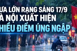 Mưa lớn rạng sáng 17/9, Hà Nội xuất hiện nhiều điểm ngập úng