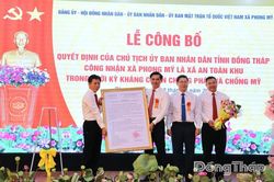 Phong Mỹ đón nhận Quyết định công nhận xã An toàn khu