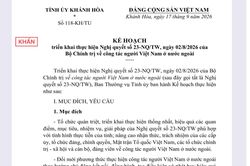 Ban Thường vụ Tỉnh ủy ban hành kế hoạch triển khai thực hiện Nghị quyết số 23 của Bộ Chính trị về công tác người Việt Nam ở nước ngoài
