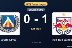 Thống kê trận đấu Levski Sofia 0-1 Red Bull Salzburg: Haris Tabaković tỏa sáng, Red Bull Salzburg giành trọn 3 điểm