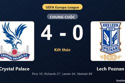 Thống kê trận đấu Crystal Palace 4-0 Lech Poznan: Crystal Palace thắng đậm thuyết phục