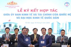 Ký kết chương trình hợp tác giữa Ủy ban Kinh tế và Tài chính và Đại học Kinh tế Quốc dân