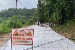 Tạm thời cấm phương tiện lưu thông qua tuyến Đông Giang - Lạc Long 2 (xã Nam Tuấn) để thi công