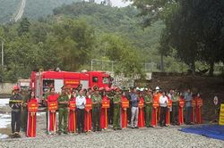 Nhà máy Thủy điện Đa Nhim thực tập phương án chữa cháy, cứu nạn cứu hộ