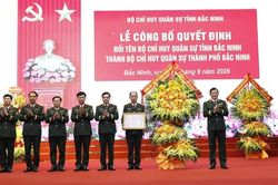 Công bố Quyết định đổi tên Bộ Chỉ huy quân sự tỉnh Bắc Ninh thành Bộ Chỉ huy quân sự thành phố Bắc Ninh