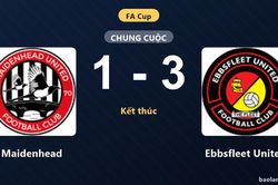 Thua Ebbsfleet United, Maidenhead ngậm ngùi nhìn đối thủ ca khúc khải hoàn ở FA Cup