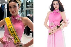 Thiết kế áo dài gây chú ý của người đẹp lai Việt - Anh khi vừa đặt chân đến Thái Lan