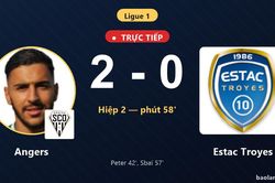 TRỰC TIẾPTrực tiếp Angers vs Estac Troyes: Angers nhân đôi cách biệt