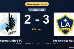 Thống kê trận đấu Minnesota United FC 2-3 Los Angeles Galaxy: Los Angeles Galaxy ngược dòng ngoạn mục