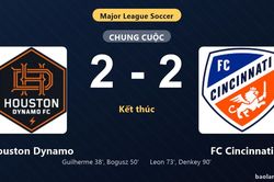 Thống kê trận đấu Houston Dynamo 2-2 FC Cincinnati: Màn rượt đuổi tỷ số mãn nhãn
