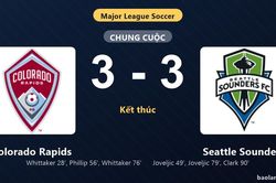Thống kê trận đấu Colorado Rapids 3-3 Seattle Sounders: Màn rượt đuổi tỷ số mãn nhãn