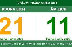 Lịch Âm Dương ngày 21/09/2026: Xem giờ hoàng đạo và hướng xuất hành tốt mang lại may mắn