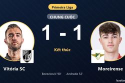 Borevković giật lại một điểm phút 90, Vitória SC cùng Moreirense chôn chân ở nửa dưới