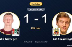 Chia điểm trước GO Ahead Eagles, NEC Nijmegen lỡ cơ hội bứt phá trên bảng xếp hạng