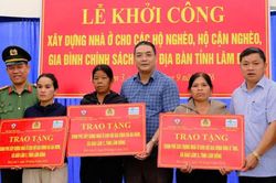 Công an Lâm Đồng khởi công 6 căn nhà cho hộ nghèo, gia đình chính sách
