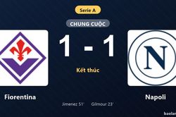 Thống kê trận đấu Fiorentina 1-1 Napoli: Hai đội chia điểm