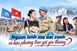 Phút trao gửi yêu thương xúc động của người lính mũ nồi xanh trước giờ lên đường