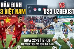 Nhận định U23 Việt Nam vs U23 Uzbekistan 12h00 hôm nay (22/9)
