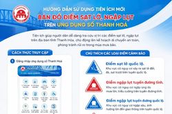Tra cứu điểm sạt lở, ngập lụt theo thời gian thực trên ứng dụng số Thanh Hóa