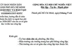 Thành phố Hồ Chí Minh hướng dẫn tổ chức các khoản thu ngoài học phí