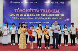 81 học sinh Cà Mau đạt giải cuộc thi 'Đại sứ Văn hóa đọc năm 2026'