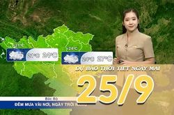 [Video] Dự báo thời tiết đêm nay và ngày mai 25/9/2026: Mưa lớn tiếp diễn tại Trung Bộ, cục bộ có nơi mưa rất to