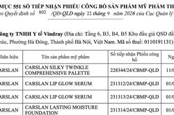 Thu hồi 551 số tiếp nhận công bố mỹ phẩm của 24 công ty
