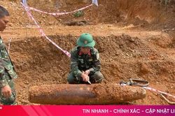 Phát hiện quả bom nặng 227kg khi san lấp đất làm nghĩa trang