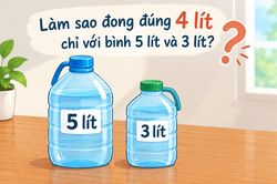 Giải đáp câu đố: Làm sao đong đúng 4 lít chỉ với bình 5 lít và 3 lít?