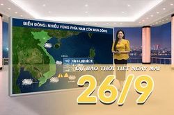 [Video] Dự báo thời tiết đêm nay và ngày mai 26/9/2026: Mưa còn duy trì ở nhiều nơi tại Trung Bộ và Nam Bộ
