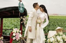 Chú rể 51 tuổi từ Pháp về Việt Nam cưới vợ, đem thuyền hoa đi rước dâu