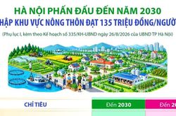 Hà Nội phấn đấu thu nhập khu vực nông thôn đạt 135 triệu đồng/người/năm