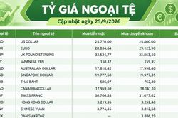 Tỷ giá ngoại tệ ngày 25/9: USD đi ngang, SGD vượt 20.600 đồng, GBP áp sát 35.000 đồng