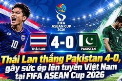 Thái Lan thắng Pakistan 4 - 0, gây sức ép lên tuyển Việt Nam tại FIFA ASEAN Cup 2026