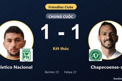 Atletico Nacional chia điểm Chapecoense-sc trong trận giao hữu bất phân thắng bại