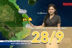 [Video] Dự báo thời tiết đêm nay và ngày mai 28/9/2026: Bắc Bộ nắng ráo, mưa dông giảm ở Trung Bộ và Nam Bộ
