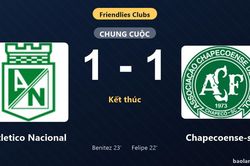 Thống kê trận đấu Atletico Nacional 1-1 Chapecoense-sc: Hai đội chia điểm