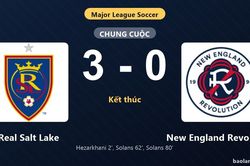 Thống kê trận đấu Real Salt Lake 3-0 New England Revolution: Real Salt Lake thắng đậm thuyết phục
