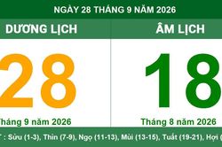 Lịch Âm Dương ngày 28/09/2026: Chi tiết giờ hoàng đạo, tuổi xung và việc nên làm cần lưu ý