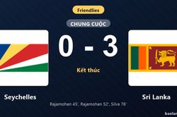 Thống kê trận đấu Seychelles 0-3 Sri Lanka: Sri Lanka thắng đậm thuyết phục
