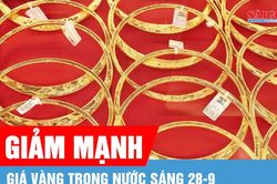 Giá vàng tiếp tục giảm mạnh trong sáng 28-9